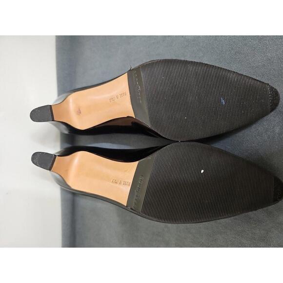Vintage Salvatore Ferragamo Black Patent Mid Heel Pumps 80s 90s Sz 7AA